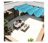 Rétractable Vague Voiles D'ombrage,Protection Solaire Voile D'ombrage Solaire,Installation Facile,Store Enrouleur Coulissant en Forme de U avec kit de Montage(W1.2*L18m/W3.93*L59.05ft)