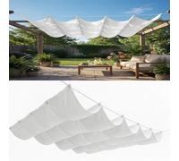 Rétractable Voile Ombrage Vague 1.8 x 7 m Réglable Voile d'ombrage Rétractable Coulissante HDPE/Polyester Auvent pour Être Applicable, Balcon et Pergola, Blanc
