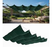 Rétractable Voile Ombrage Vague 1.8 x 7 m Réglable Voile d'ombrage Rétractable Coulissante HDPE/Polyester Auvent pour Être Applicable, Balcon et Pergola, Vert Foncé