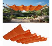 Rétractable Voile Ombrage Vague 1 x 7 m Réglable Voile d'ombrage Rétractable Coulissante HDPE/Polyester Auvent pour Être Applicable, Balcon et Pergola, Orange