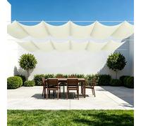 Rétractable Voiles d'ombrage 100 x 400 cm Toile Imperméable Imperméable Multi Couleur Taille Voile d'ombrage Multi Couleur Taille Toiles pour en Plein Air, Jardin Terrasse, Blanc cassé