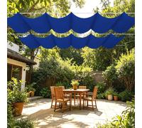 Rétractable Voiles d'ombrage 1000 x 300 cm Toile Imperméable Voile d'ombrage Toile Rectangulaire avec Oeillets et Cordons pour en Plein Air, Jardin Terrasse, Bleu Foncé