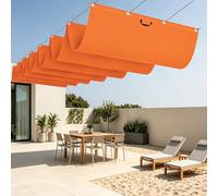 Rétractable Voiles d'ombrage 1000 x 320 cm Résistant à l'eau UV Protection Toile de Jardin Balcon Multi Couleur Taille Toiles pour Patio Jardin Terrasse Extérieur, Sable, Orange