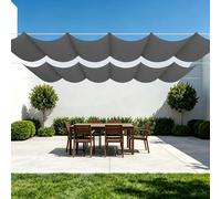 Rétractable Voiles d'ombrage 200 x 510 cm Toile Imperméable Imperméable Multi Couleur Taille Voile d'ombrage Multi Couleur Taille Toiles pour en Plein Air, Jardin Terrasse, Gris Foncé