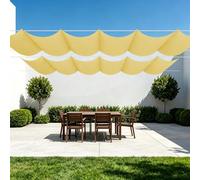 Rétractable Voiles d'ombrage 400 x 270 cm Toile Imperméable Imperméable Multi Couleur Taille Voile d'ombrage Multi Couleur Taille Toiles pour en Plein Air, Jardin Terrasse, Jaune Sable