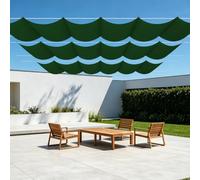 Rétractable Voiles d'ombrage 450 x 400 cm avec Protection UV Voile d'ombrage Terrasse avec Oeillets et Cordons pour Patio Jardin Terrasse Extérieur Balcon, Vert Foncé