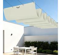 Rétractable Voiles d'ombrage 500 x 240 cm Toile Imperméable UV Protection Toile de Jardin Balcon Multi Couleur Taille Toiles pour Patio Balcon Jardin Terrasse Extérieur, Blanc cassé