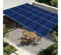 Rétractable Voiles d'ombrage 500 x 380 cm Résistant à l'eau Imperméable Toile Ombrage Exterieur avec Oeillets et Cordons pour en Plein Air, Jardin Terrasse, Bleu Foncé
