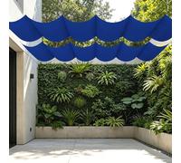 Rétractable Voiles d'ombrage 500 x 380 cm Résistant à l'eau Rectangulaire Imperméable Multi Couleur Taille Toiles pour en Plein Air, Jardin Terrasse, Bleu Foncé