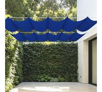 Rétractable Voiles d'ombrage 500 x 380 cm Toile Imperméable Voile d'ombrage Toile Rectangulaire avec Oeillets et Cordons pour Patio Balcon Jardin Terrasse Extérieur, Bleu Foncé
