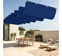 Rétractable Voiles d'ombrage 600 x 320 cm Résistant à l'eau UV Protection Toile de Jardin Balcon Multi Couleur Taille Toiles pour Patio Jardin Terrasse Extérieur, Sable, Bleu Foncé