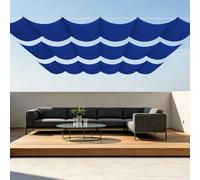 Rétractable Voiles d'ombrage 650 x 450 cm Résistant à l'eau UV Protection Toile de Jardin Balcon avec Oeillets et Cordons pour Patio Jardin Terrasse Extérieur Balcon, Bleu Foncé