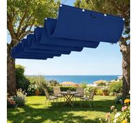 Rétractable Voiles d'ombrage 700 x 400 cm Toile Imperméable Filet Dombrage Rectangle Multi Couleur Taille Toiles pour Patio Balcon Jardin Terrasse Extérieur, Bleu Foncé