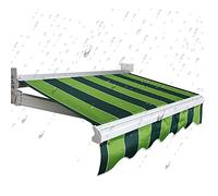 Retractable Waterproof Awning Shade Fabric Replacement Anti UV Ventilé Canopy for Outdoor Garden Beach Patio Custom Size & Green Stripes Available (19.6x9.8ft)
