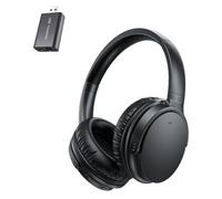 RETRADEKING 2025 Cuffies TV sans Fil - Design sans Bouton Volume pour Séniors - Émetteur Signal Puissant, Plug & Play, Zéro Délai Audio - Compatible avec 99% des Téléviseurs(Optique/AUX/RCA/USB)