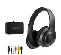 RETRADEKING Casque Audio TV sans Fil ANC - Pliable pour Voyage - Émetteur Bluetooth & Sorties Audio (Optique/Coaxial/RCA/AUX 3.5mm/USB) - pour Séniors & Toutes TV/Box TV