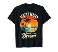 Retraité 2026 Living The Dream Tropical Beach T-Shirt