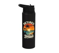Retraité 2027 Living The Dream Tropical Beach Stainless Steel Insulated Water Bottle