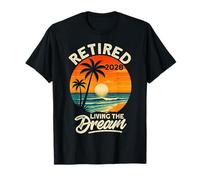 Retraité 2028 Living The Dream Tropical Beach T-Shirt