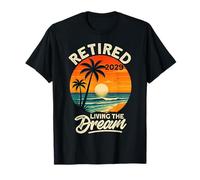 Retraité 2029 Living The Dream Tropical Beach T-Shirt