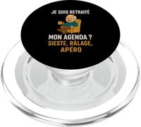 Retraite Cadeau Je suis Retraité Mon Agenda Sieste Râlage PopSockets PopGrip pour MagSafe