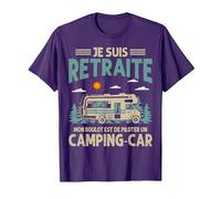 Retraite Camping Car Départ en Retraite Jeune Retraité drôle T-Shirt, Homme, Violet, L