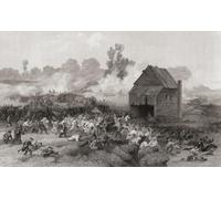 Retraite des Américains à travers Gowanus Creek à la bataille de Long Island le 27 août 1776 pendant la guerre d'indépendance américaine. D'après une gravure du XIXe siècle par James Smilie d'après