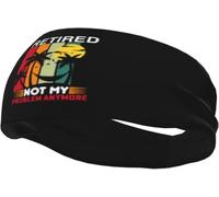 Retraité(e), ce n'est Plus Mon problème. Bandeau Anti-Transpiration antidérapant à séchage Rapide, Bandeau Humoristique sur Le thème du Basketball pour Hommes et Femmes.
