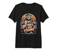 Retraité et Parti pêcher à Bear Sunset Lake T-Shirt Haut de Gamme