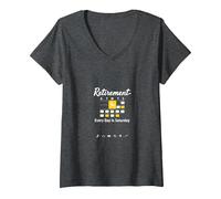 Retraite: Every Day is Saturday Calendar Humour T-Shirt avec Col en V, Femme, Chiné Foncé, M