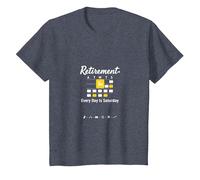Retraite: Every Day is Saturday Calendar Humour T-Shirt, Enfant, Bleu Chiné, 8 Ans