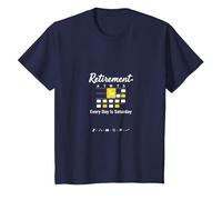 Retraite: Every Day is Saturday Calendar Humour T-Shirt, Enfant, Bleu Marine, 12 Ans