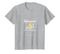 Retraite: Every Day is Saturday Calendar Humour T-Shirt, Enfant, Gris Chiné, 4 Ans