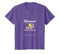 Retraite: Every Day is Saturday Calendar Humour T-Shirt, Enfant, Violet chiné, 10 Ans