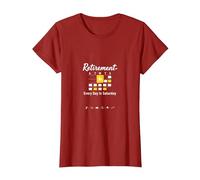 Retraite: Every Day is Saturday Calendar Humour T-Shirt, Femme, Canneberge, XXL
