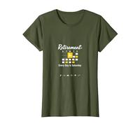 Retraite: Every Day is Saturday Calendar Humour T-Shirt, Femme, Olive, XS