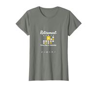 Retraite: Every Day is Saturday Calendar Humour T-Shirt, Femme, Vert Kaki chiné, M