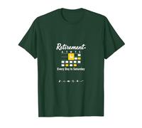 Retraite: Every Day is Saturday Calendar Humour T-Shirt, Homme, Vert Forêt, S