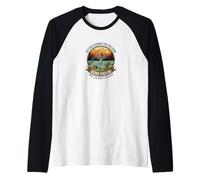 Retraité Hooked Freedom Go Fishing Design Manche Raglan