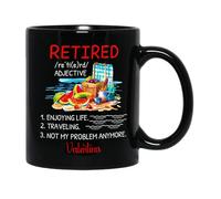Retraité, Je Profite De La Vie. Voyager N'Est Pas Mon Problème. Mug Céramique Tasse À Thé Unique Tasse À Café Idée Cadeau Pour Pâques Noël Anniversaire 330ml