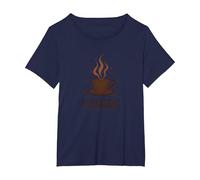 Retraite : la Plus Longue Pause café fête drôle T-Shirt, Femme Grandes Tailles, Bleu Marine, 5X