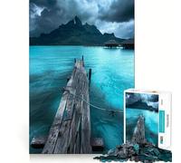 Retraite sereine à Bora Bora Puzzle de 1000 pièces pour Adolescents Puzzle Facile à Assembler et à découper pour Les vœux du Père Noël (50x75cm)