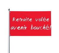 Retraite Volée Bannière Contre la réforme des retraites Drapeau 0,9 x 1,5 m Bannière extérieure Home House Yard Sign Flags