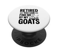 Retraité, You Can Find Me by My Goats Farm Life Fun PopSockets PopGrip Adhésif