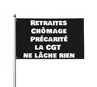 Retraites, Chômage, Précarité, La Cgt Ne Lâche Rien Drapeau 0,9 x 1,5 m Bannière extérieure Home House Yard Sign Flags Contre la réforme des retraites