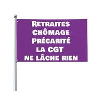 Retraites, Chômage, Précarité, La Cgt Ne Lâche Rien Drapeau 0,9 x 1,5 m Bannière extérieure Home House Yard Sign Flags Contre la réforme des retraites