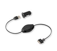 Retrak Câble Dock avec enrouleur + chargeur allume-cigare 2,4A - 1m