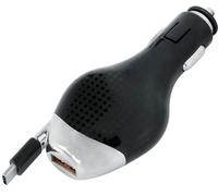 Chargeur Voiture Retractable Type-C avec Un Port USB