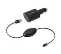Chargeur Allume Cigare USB Retrak avec batterie intégrée (cable Micro USB rétractable)