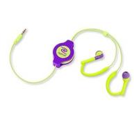 Retrak : Écouteurs intra-auriculaires rétractables sport - Violet/jaune G